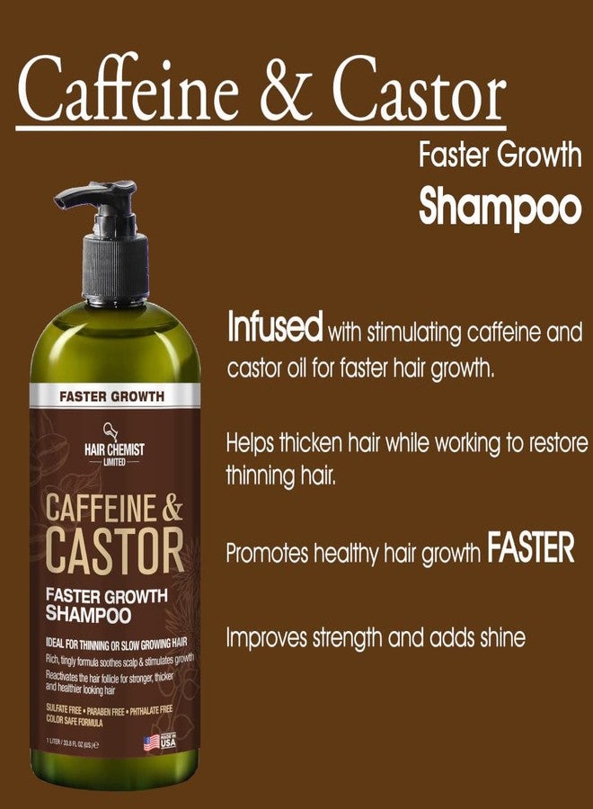 Hair Chemist Caffeine and Castor Faster Growth Shampoo 33.8 oz. - Hair Shampoo for Faster Hair Growth, Sulfate Free Shampoo - Image 4